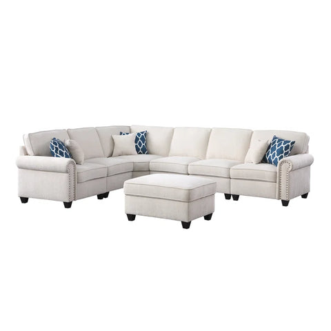 Dream viewer Chesterfield  Sectional Sofa Set in Cream Color by E-furniture