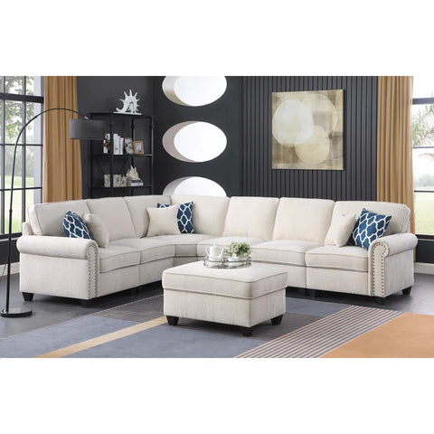 Dream viewer Chesterfield  Sectional Sofa Set in Cream Color by E-furniture
