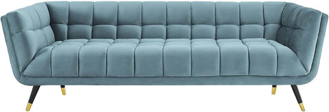 Teal Haven | Modern Tufted Velvet Sofa
