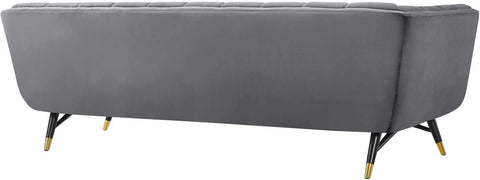Urban Chic | Modern Tufted Velvet Sofa, Grey Elegance