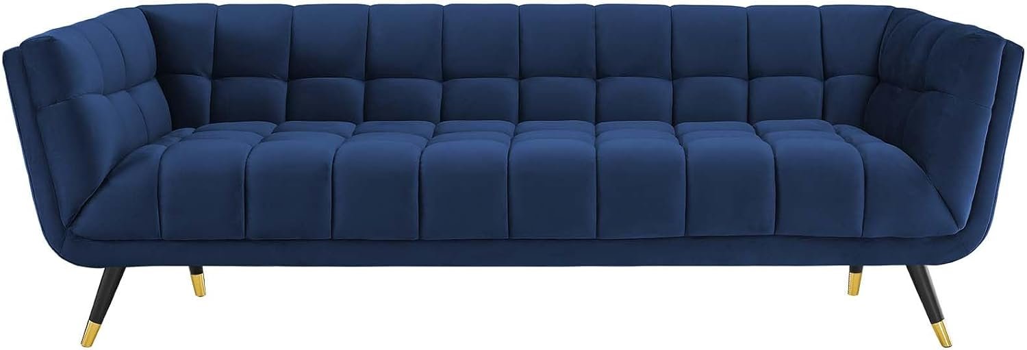Regal Blue | Tufted Velvet Sofa, Modern Elegance