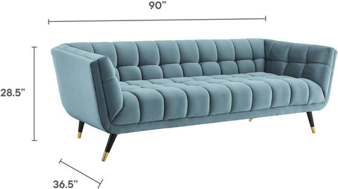 Teal Haven | Modern Tufted Velvet Sofa
