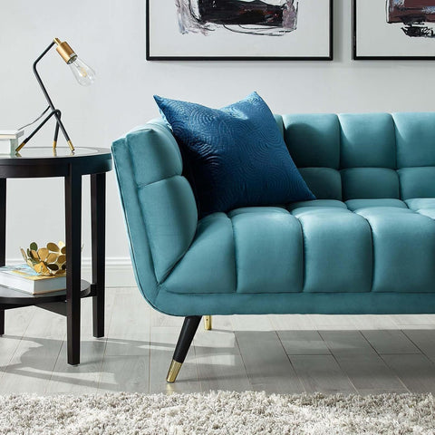 Teal Haven | Modern Tufted Velvet Sofa