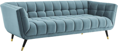 Teal Haven | Modern Tufted Velvet Sofa