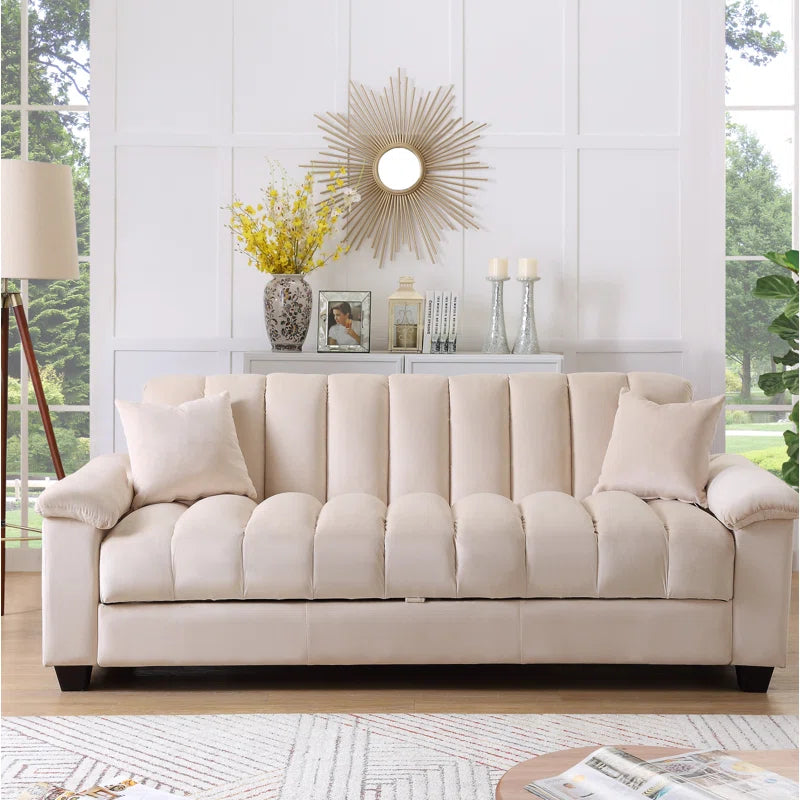 E-Furniture Trello Sofa Cum Bed | Sofa Cum Bed In Cream Color