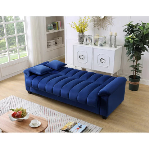 E-Furniture Trello Sofa Cum Bed | Sofa Cum Bed In Blue Color