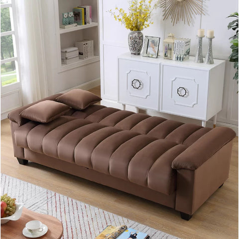 E-Furniture Trello Sofa Cum Bed | Sofa Cum Bed In Brown Color