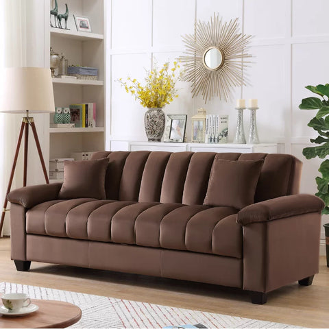 E-Furniture Trello Sofa Cum Bed | Sofa Cum Bed In Brown Color