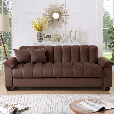 E-Furniture Trello Sofa Cum Bed | Sofa Cum Bed In Brown Color