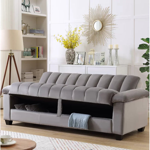 E-Furniture Trello Sofa Cum Bed | Sofa Cum Bed In Grey Color