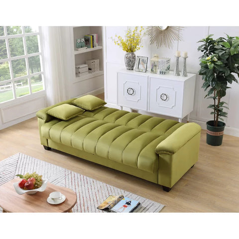 E-Furniture Trello Sofa Cum Bed | Sofa Cum Bed In Green Color