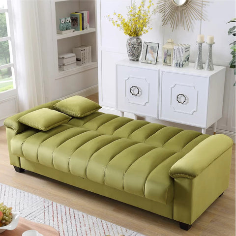 E-Furniture Trello Sofa Cum Bed | Sofa Cum Bed In Green Color