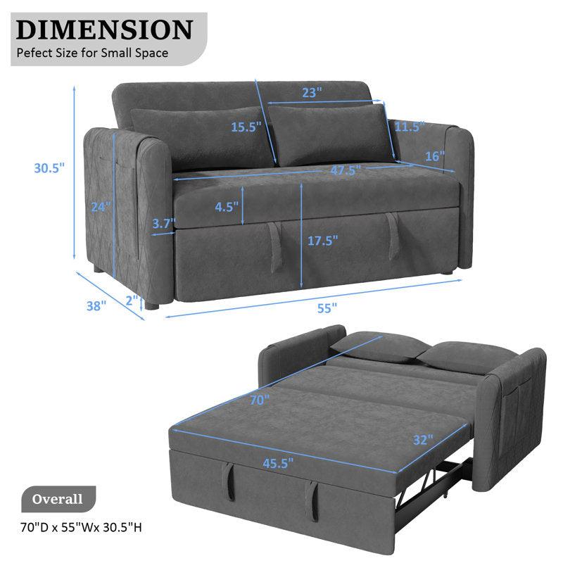 E-Furniture Langston Sofa Cum Bed 3 Seater Space In MultiColour - E-FURNITURE