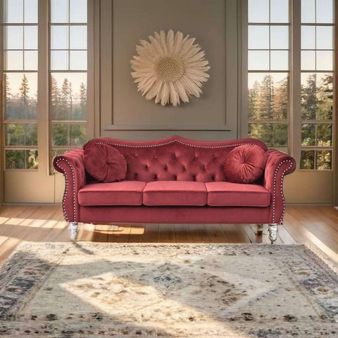 E-Furniture Marilyn Chesterfield Couch 3 Seater Couch In MultiColour - E-FURNITURE