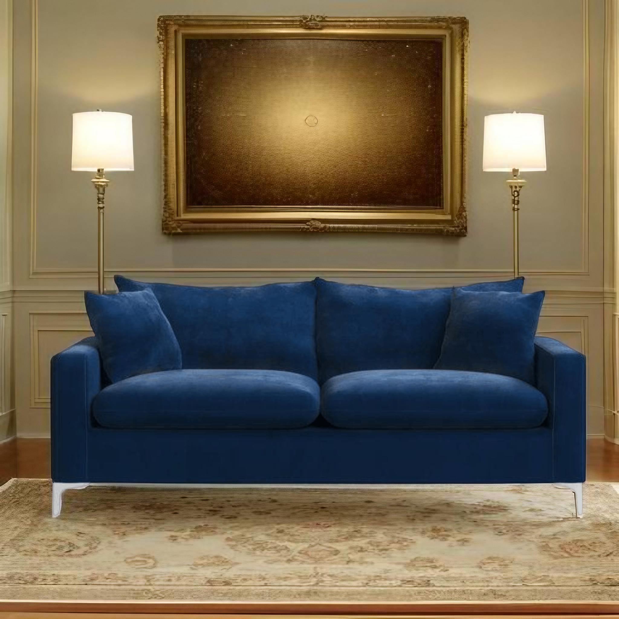 E-Furniture Philadelphia Couch | 5 Seater Couch In Blue Colour - E-FURNITURE