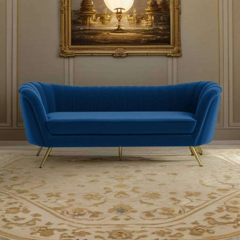 E-Furniture Columbus Couch | 3 seater Couch in blue colour - E-FURNITURE