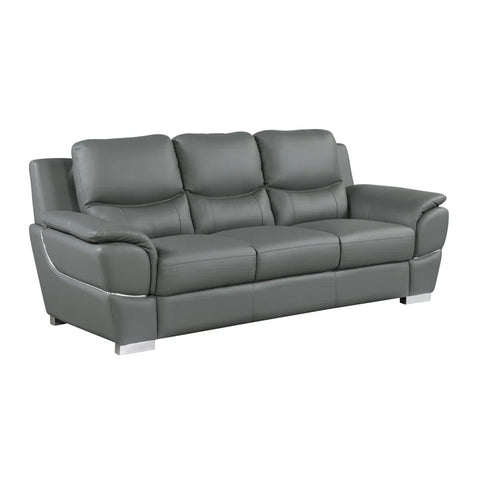 JetBrains Sofa Set In Grey Color Leatherette by E-furniture