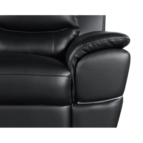JetBrains Sofa Set In Black Color Leatherette by E-furniture