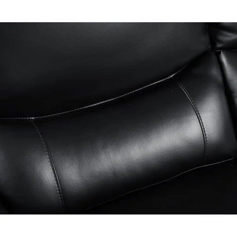 JetBrains Sofa Set In Black Color Leatherette by E-furniture