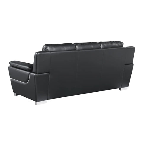 JetBrains Sofa Set In Black Color Leatherette by E-furniture