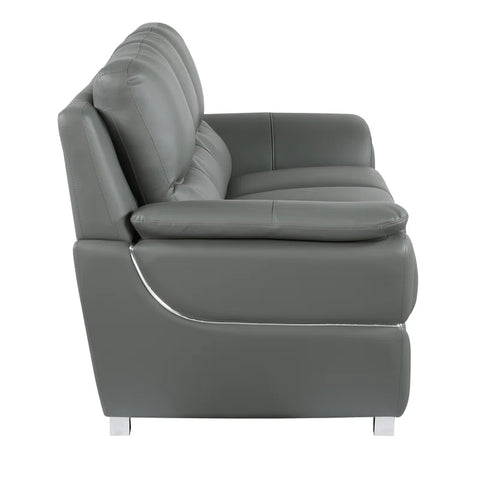 JetBrains Sofa Set In Grey Color Leatherette by E-furniture