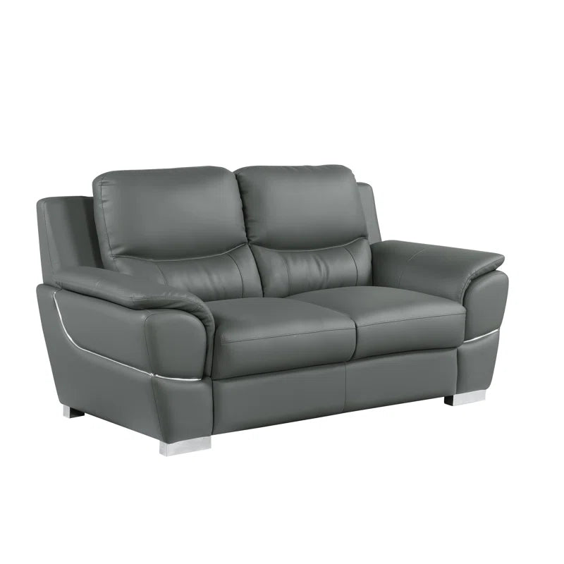 JetBrains Sofa Set In Grey Color Leatherette by E-furniture