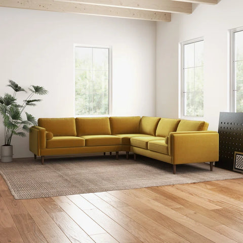Power point  Sectional Sofa Set in Mustard Color by E-furniture