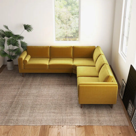 Power point  Sectional Sofa Set in Mustard Color by E-furniture