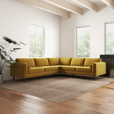 Power point  Sectional Sofa Set in Mustard Color by E-furniture