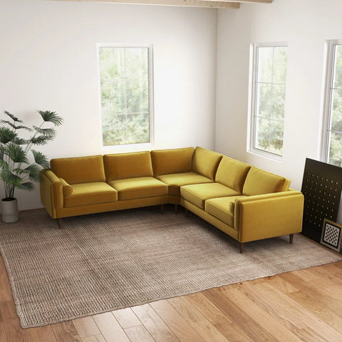 Power point  Sectional Sofa Set in Mustard Color by E-furniture