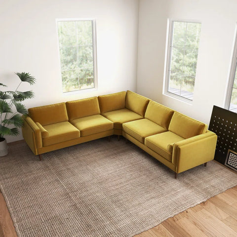 Power point  Sectional Sofa Set in Mustard Color by E-furniture