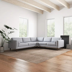 Power point  Sectional Sofa Set in Light Grey Color by E-furniture