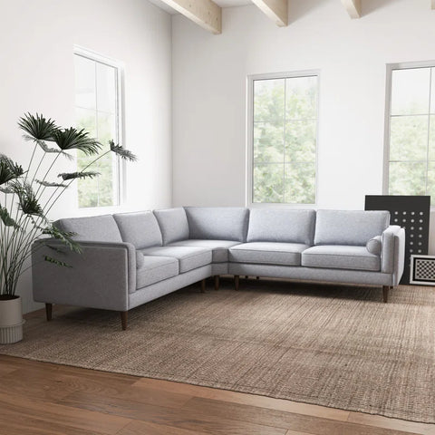 Power point  Sectional Sofa Set in Light Grey Color by E-furniture