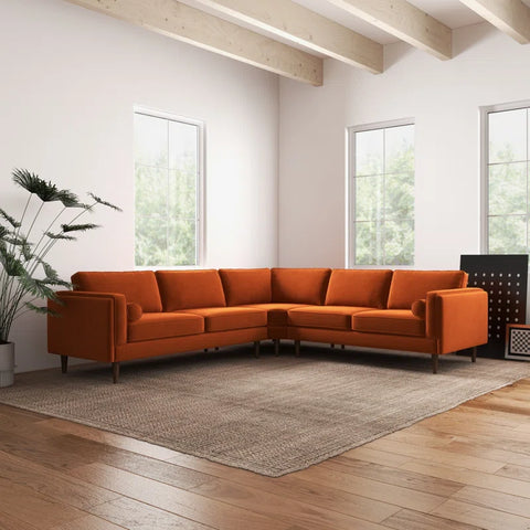Power point  Sectional Sofa Set in Orange Color by E-furniture