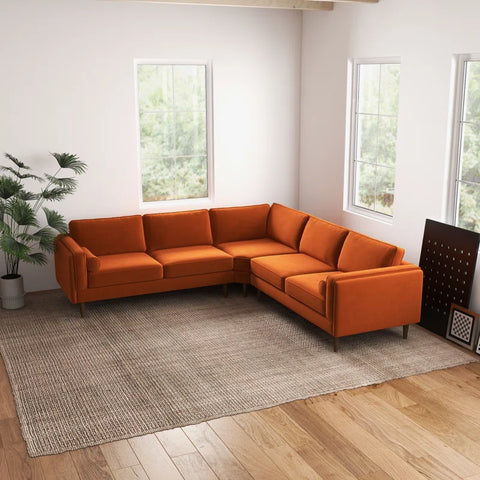Power point  Sectional Sofa Set in Orange Color by E-furniture