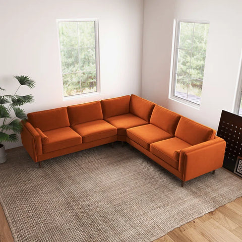 Power point  Sectional Sofa Set in Orange Color by E-furniture