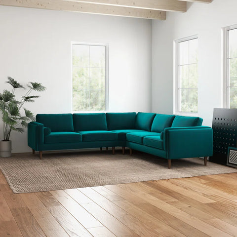 Power point  Sectional Sofa Set in Peacock Blue Color by E-furniture