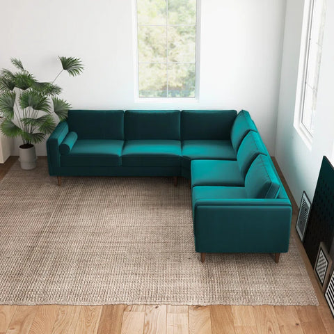 Power point  Sectional Sofa Set in Peacock Blue Color by E-furniture