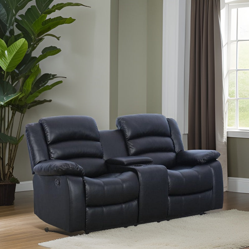 E-Furniture Florida Two Seater recliner in Dark Brown Color Leatherrette