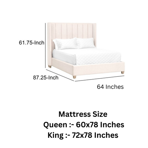 E-Furniture | Whispering Breeze Upholstered Queen Size Bed, Misty Lavender