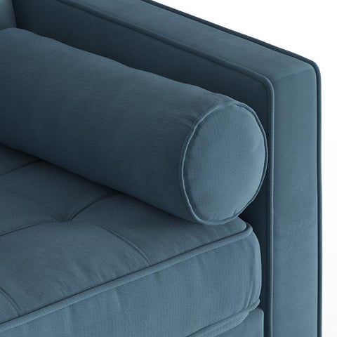 E-FURNITURE Ruth Sectional sofa with Lounger Velvet Finish In Multi Colour - E-FURNITURE