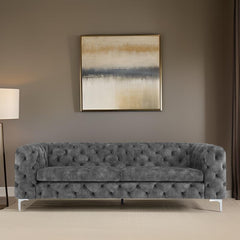 E-Furniture | Chesterfield Classic Sofa, Graphite Glamour