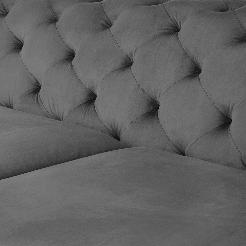 E-Furniture | Chesterfield Classic Sofa, Graphite Glamour