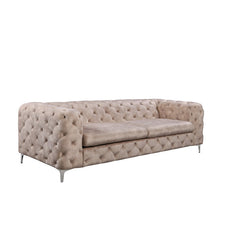 E-Furniture | Classic Chesterfield Sofa, Platinum Grey