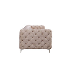 E-Furniture | Classic Chesterfield Sofa, Platinum Grey