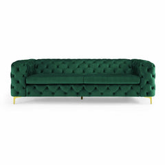 E-Furniture | Verdant Charm Chesterfield Sofa, Forest Gleam