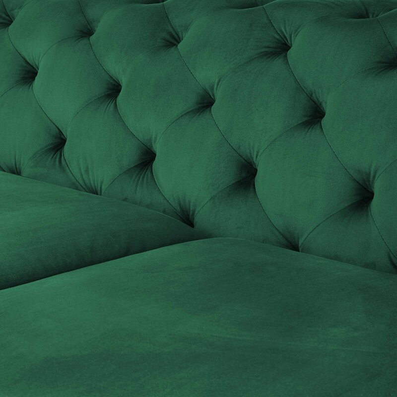 E-Furniture | Verdant Charm Chesterfield Sofa, Forest Gleam