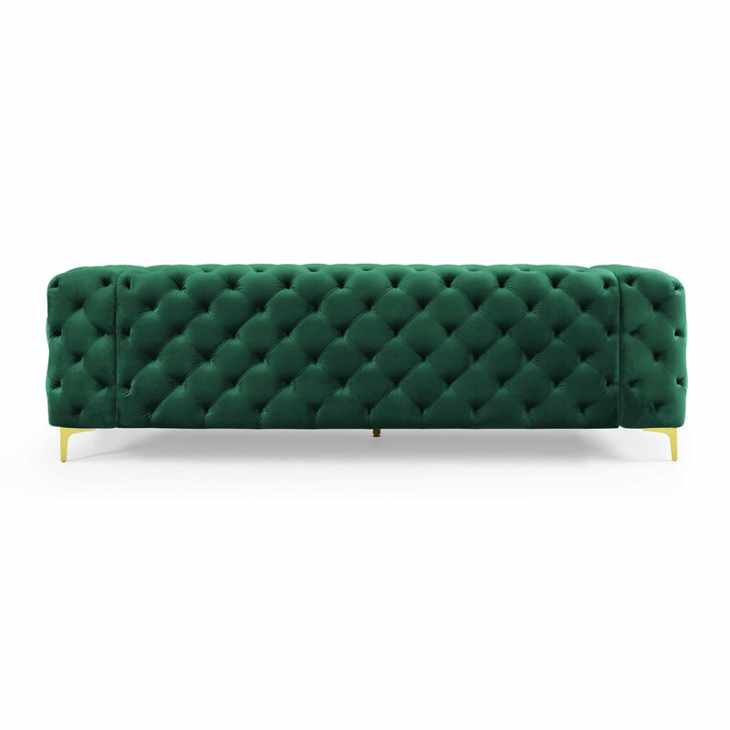 E-Furniture | Verdant Charm Chesterfield Sofa, Forest Gleam