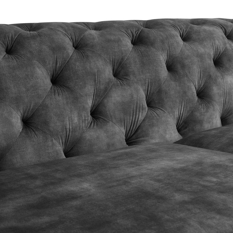 E-Furniture | Chesterfield Classic Sofa, Graphite Glamour