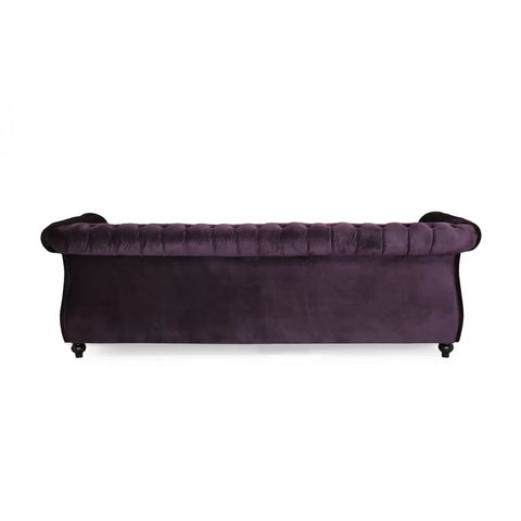 Softek Sofa Couch In Purple Dark Color by E-furniture